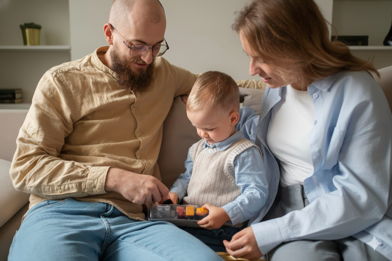 A child's hands and a therapist's hands working together on a puzzle, representing a collaborative approach to ABA therapy